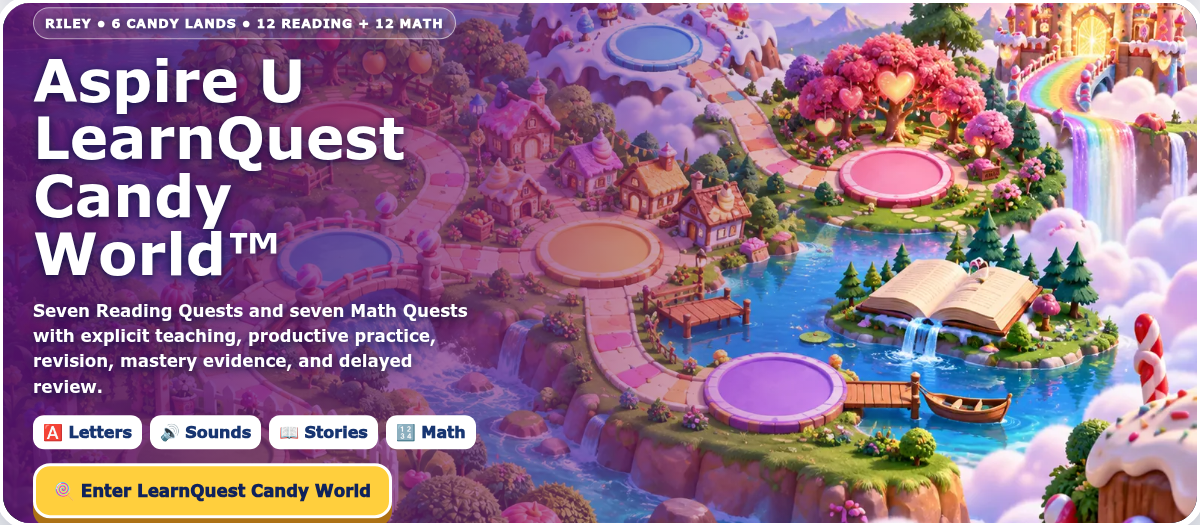 LearnQuest Candy World learning world map